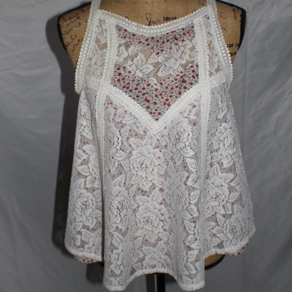Maurices Sheer & Lace Tank Top